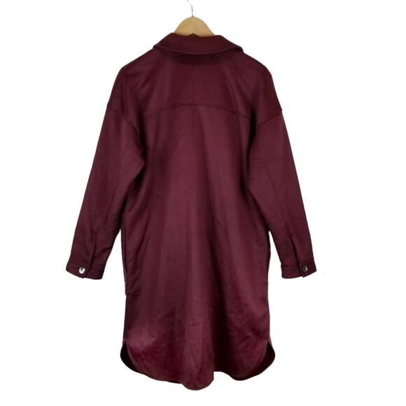 J. Jill Pure Jill Fleece Button Up Sweater Coat Burgundy Wine Size M Medium - Picture 5 of 9